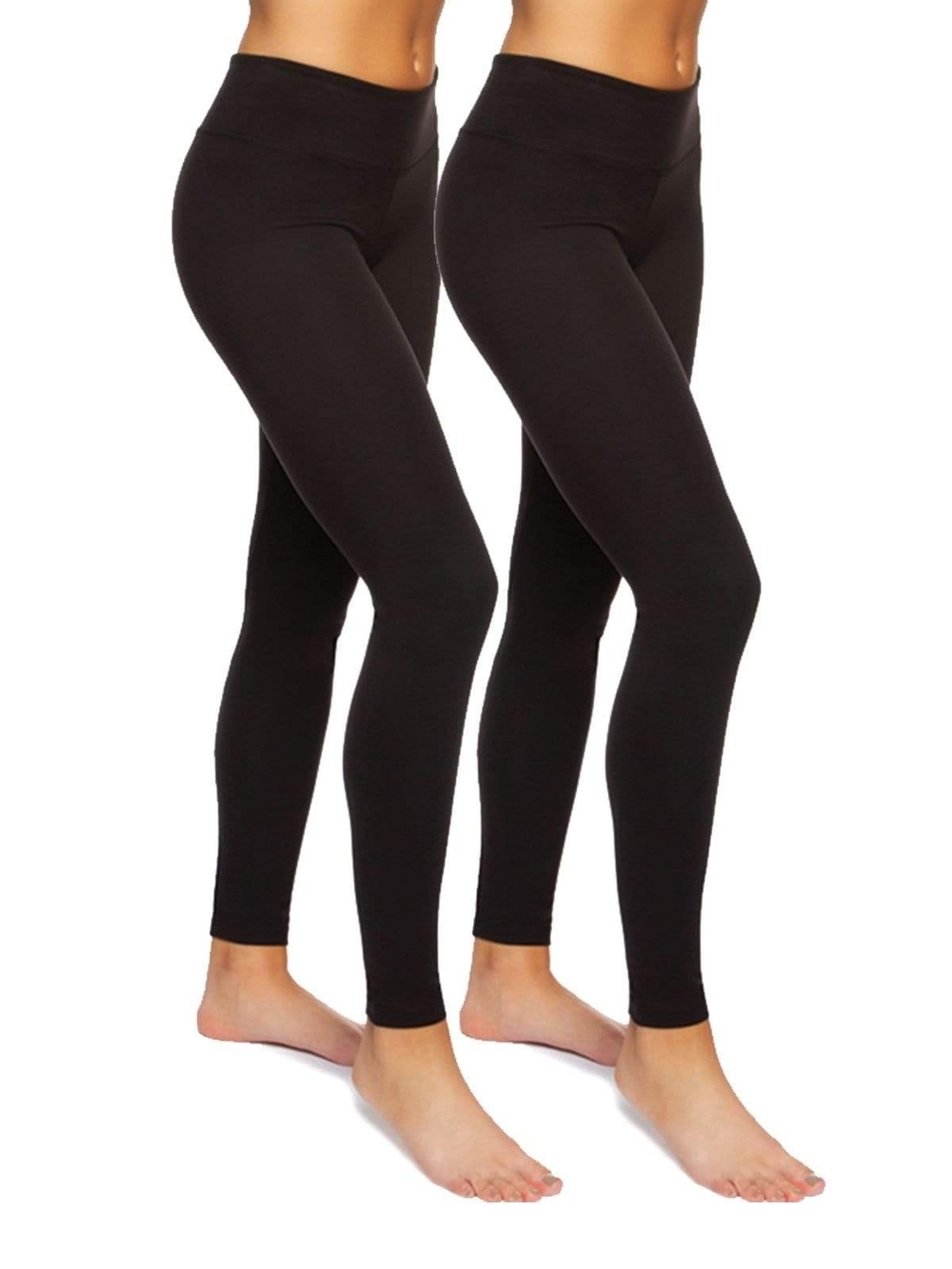 New Felina Black High-Waist Leggings Duo Xl 14-16 2 Pack